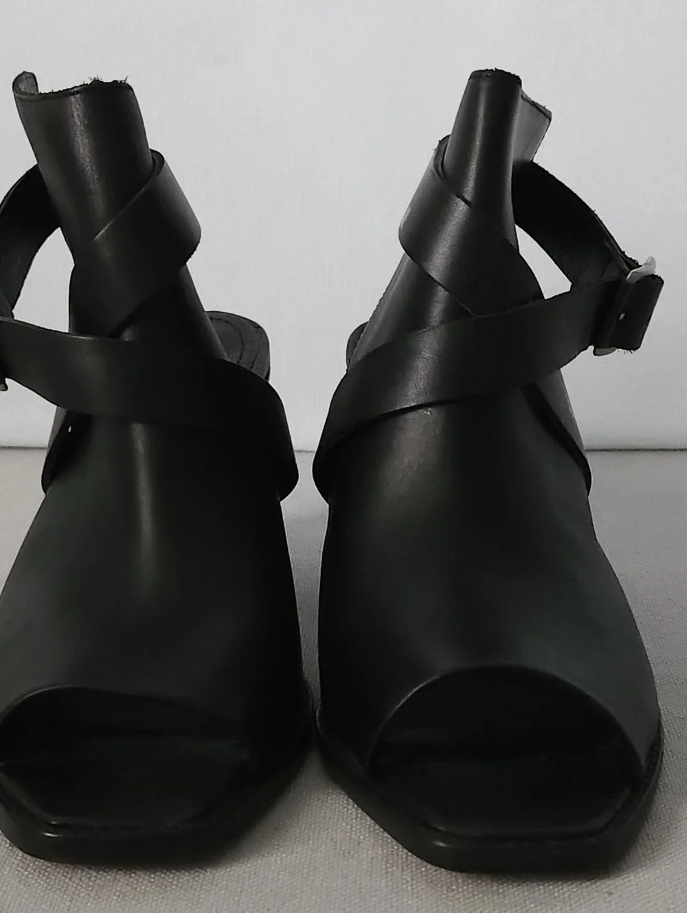 Wolverine 1883 Piper Open Toe Slingback‎ Bootie 9M Black Leather Office Siren